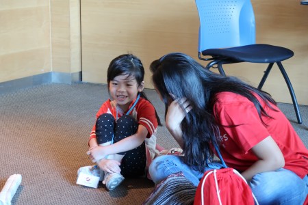 Hui Li with her caring volunteer