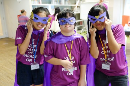 Gearing up as Purple Heroes for the parade