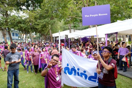 The Purple Heroes contingent at The Purple Parade